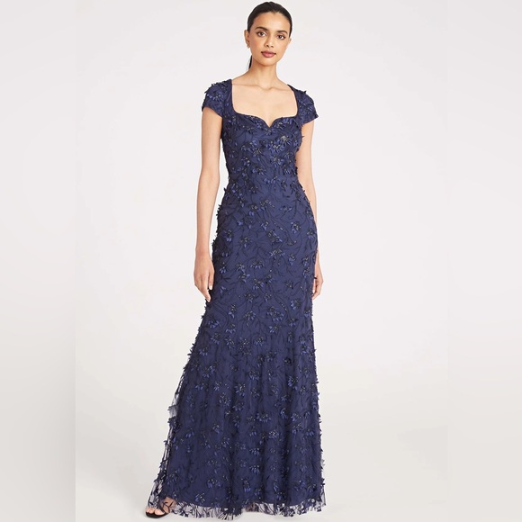 THEIA Bree Cap-Sleeve Gown NWT - Picture 2 of 12